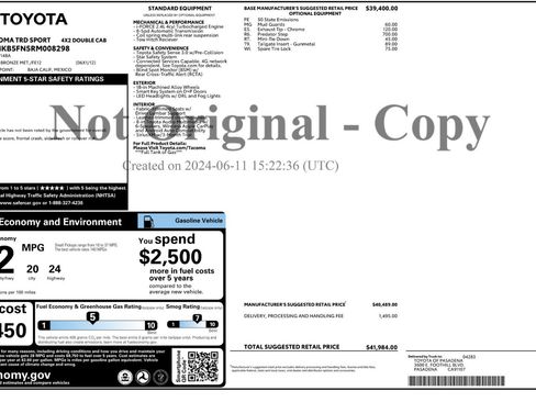 Used 2024 Toyota Tacoma TRD Sport RWD image 51