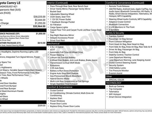 Certified 2025 Toyota Camry LE w/ Convenience Package AWD/4WD image 27