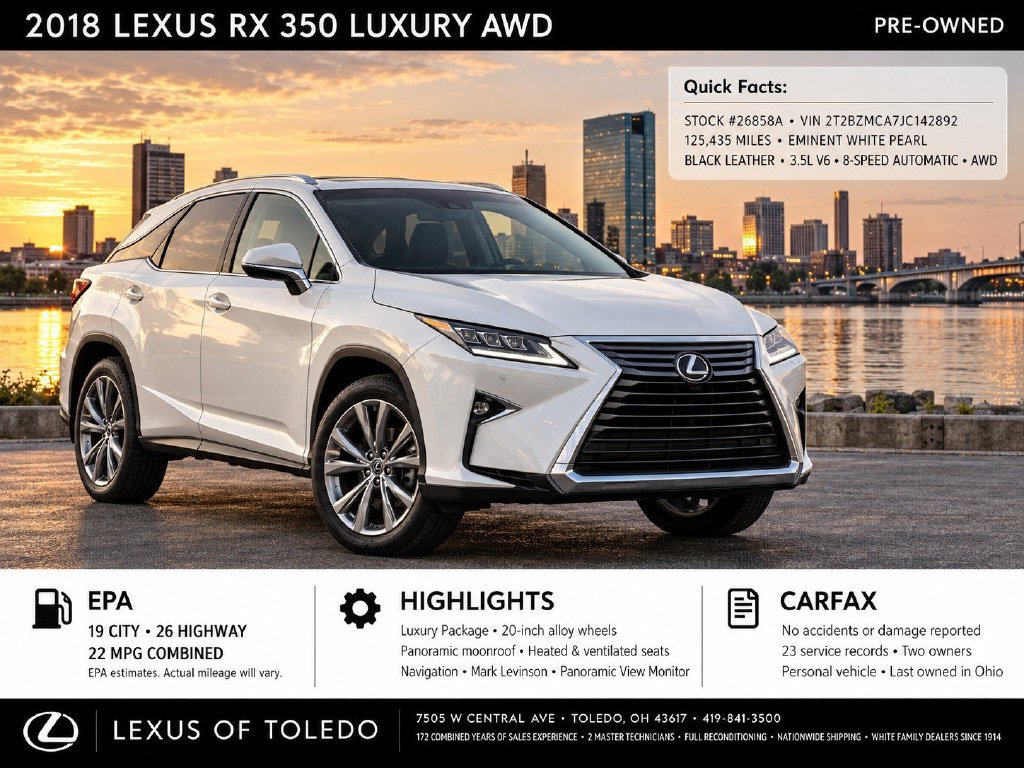 Used 2018 Lexus RX 350 AWD w/ Luxury Package image 1