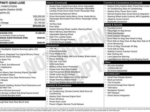 Used 2023 INFINITI QX60 Luxe w/ Vision Package FWD image 62