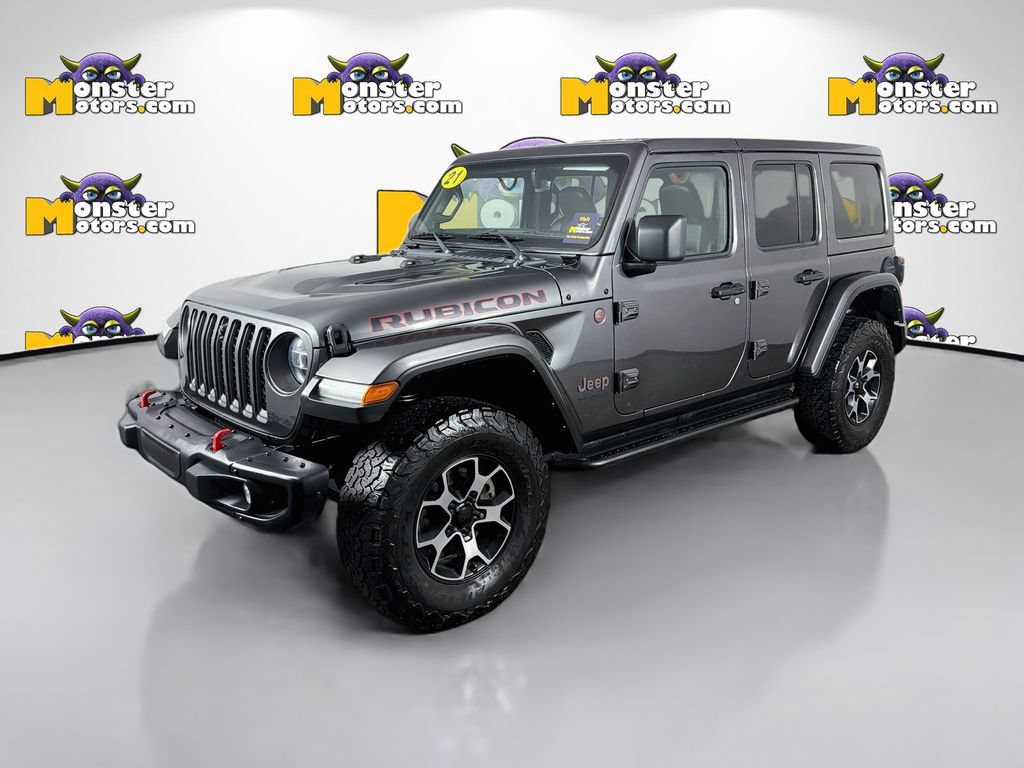 Used 2021 Jeep Wrangler Unlimited Rubicon w/ Uconnect 4C Nav & Sound Group AWD/4WD image 1