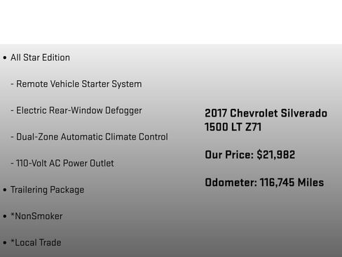 Used 2017 Chevrolet Silverado 1500 LT w/ All Star Edition image 6