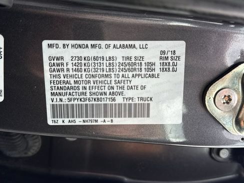 Used 2019 Honda Ridgeline RTL-T image 20