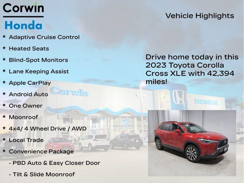 Used 2023 Toyota Corolla Cross XLE w/ Convenience Package AWD/4WD image 7