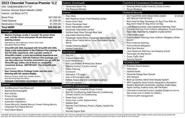 Used 2023 Chevrolet Traverse Premier FWD image 3