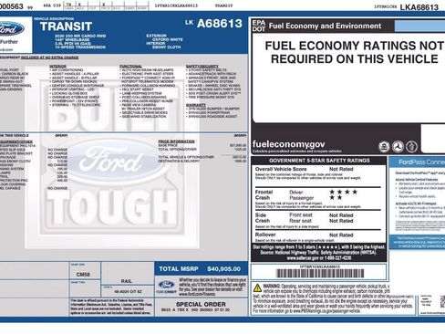 Used 2020 Ford Transit 250 Medium Roof w/ Load Area Protection Package RWD image 3