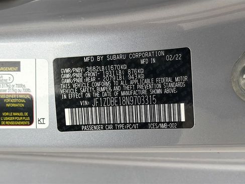 Used 2022 Subaru BRZ Limited RWD image 30