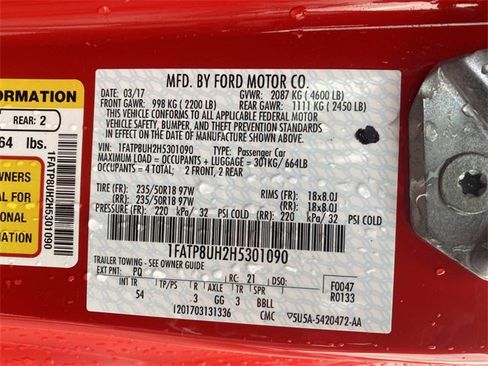 Certified 2017 Ford Mustang Premium w/ Equipment Group 201A image 20