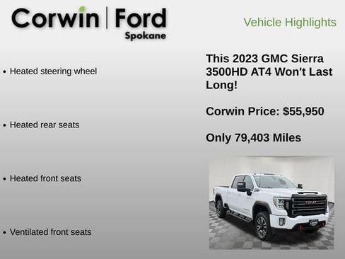 Used 2023 GMC Sierra 3500 AT4 w/ AT4 Preferred Package AWD/4WD image 12