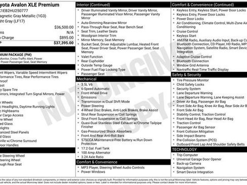 Used 2017 Toyota Avalon XLE Premium image 29