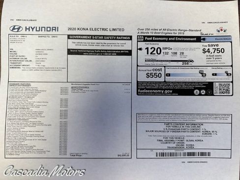 Used 2020 Hyundai Kona Limited w/ Cargo Package FWD image 3