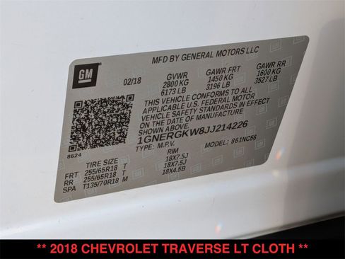 Used 2018 Chevrolet Traverse LT image 29