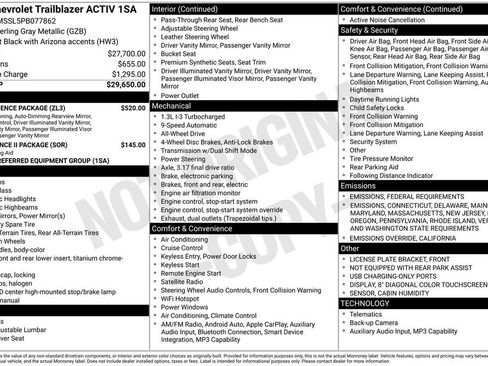 Certified 2023 Chevrolet TrailBlazer ACTIV w/ Convenience Package image 13