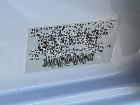 New 2025 Nissan Versa SV w/ Trunk Package image 19