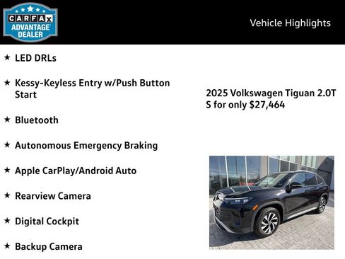 Used 2025 Volkswagen Tiguan S AWD/4WD image 4