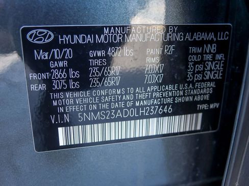 Used 2020 Hyundai Santa Fe SE w/ Cargo Package FWD image 26