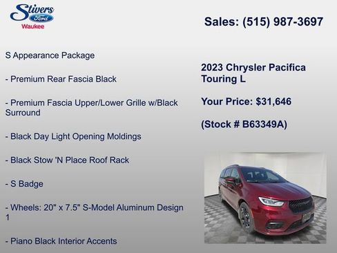 Used 2023 Chrysler Pacifica Touring-L w/ Uconnect Theater Family Group AWD/4WD image 15