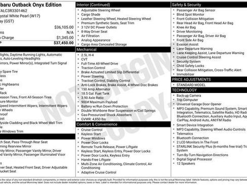 Certified 2024 Subaru Outback Onyx Edition AWD/4WD image 35