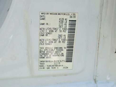 Used 2020 Nissan NV 2500 SV w/ Navigation Package RWD image 34