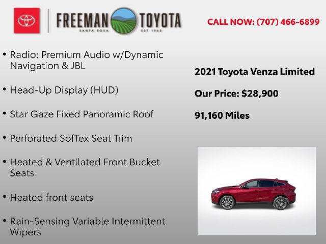 Used 2021 Toyota Venza Limited w/ Advanced Technology Package AWD/4WD image 10