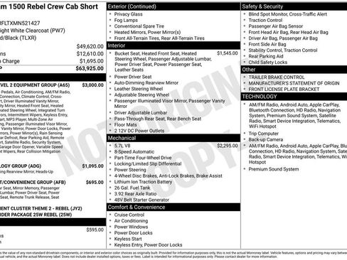 Used 2021 RAM 1500 Rebel w/ Rebel Level 2 Equipment Group image 36