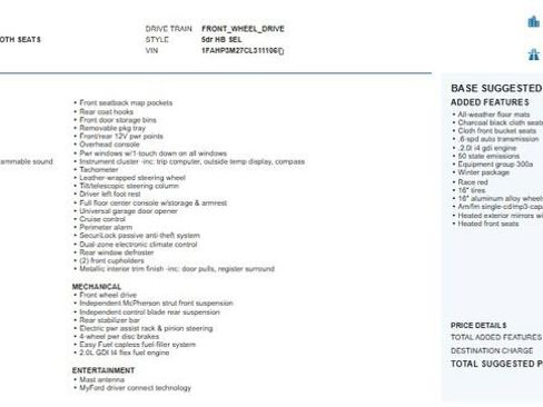 Used 2012 Ford Focus SEL w/ SEL/Titanium Winter Pkg image 2