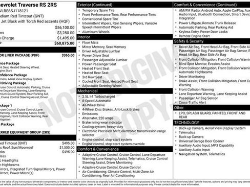Used 2025 Chevrolet Traverse RS w/ LPO, Floor Liner Package AWD/4WD image 4