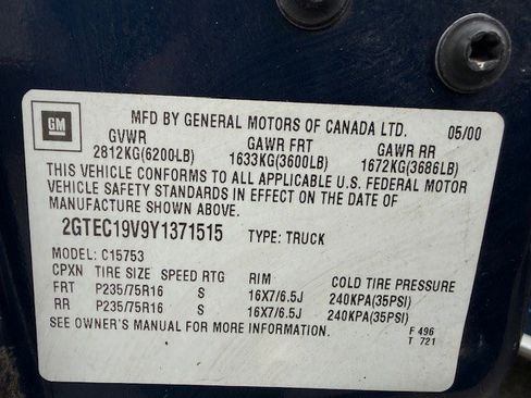 Used 2000 GMC Sierra 1500 2WD Extended Cab image 11