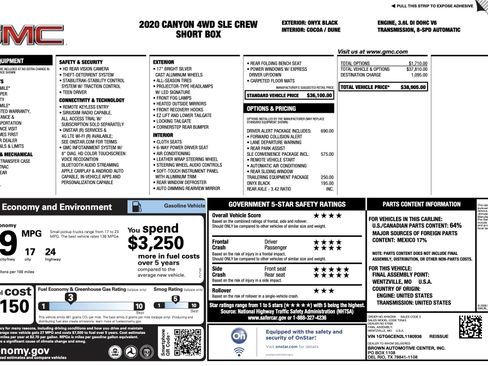 Used 2020 GMC Canyon SLE w/ Driver Alert Package image 3