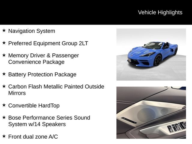 Certified 2023 Chevrolet Corvette Stingray Preferred Conv w/ Battery Protection Package RWD image 27