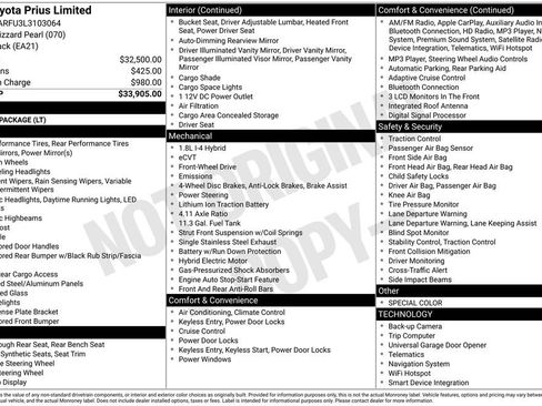 Used 2020 Toyota Prius Limited image 34