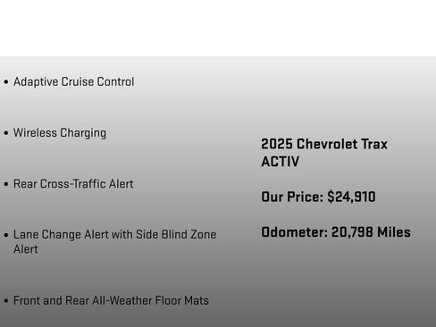 Used 2025 Chevrolet Trax ACTIV w/ Sunroof Package FWD image 24