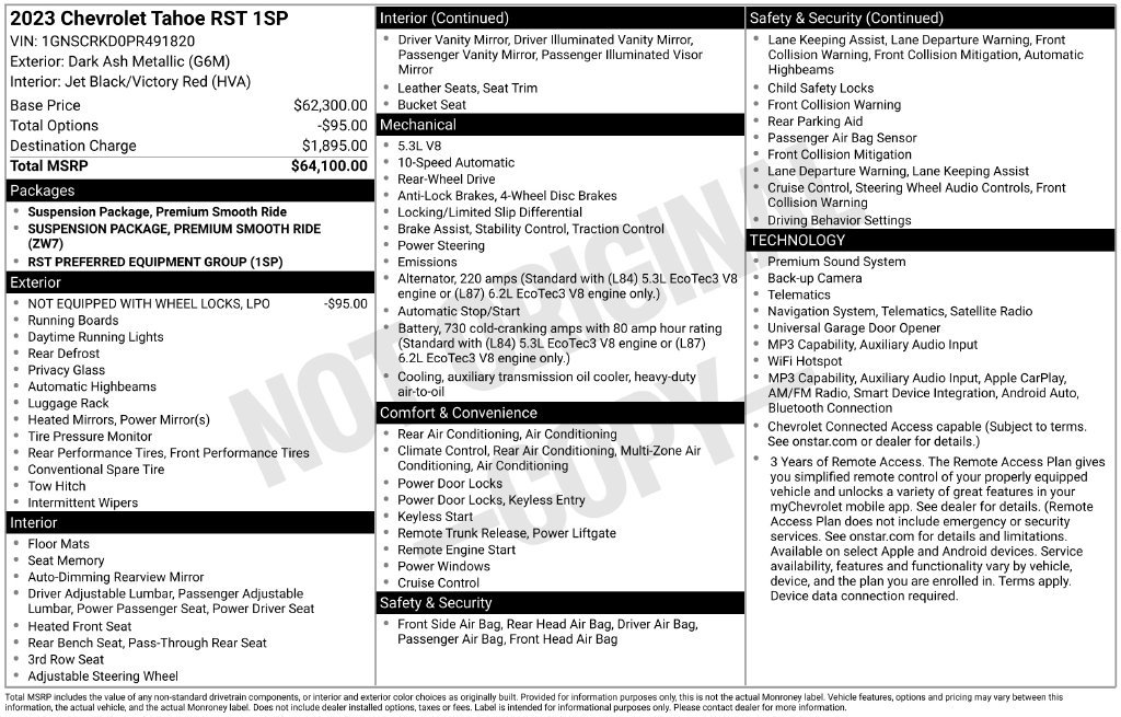 Used 2023 Chevrolet Tahoe RST RWD image 9