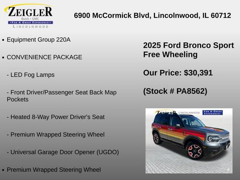 Used 2025 Ford Bronco Sport Free Wheeling w/ Convenience Package AWD/4WD image 6