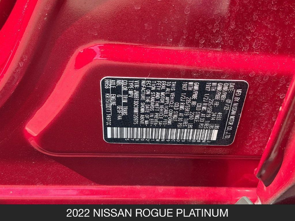 Used 2022 Nissan Rogue Platinum w/ Head-Up Display Package FWD image 27