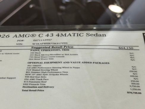 New 2026 Mercedes-Benz C 43 AMG 4MATIC Sedan image 20
