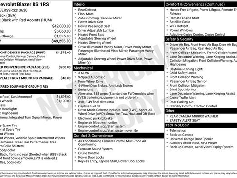 Certified 2024 Chevrolet Blazer RS w/ Driver Confidence II Package image 37