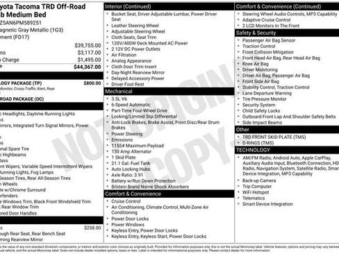 Used 2023 Toyota Tacoma TRD Off-Road w/ Technology Package AWD/4WD image 35