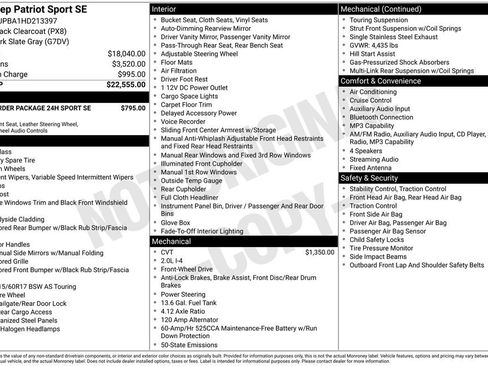Used 2017 Jeep Patriot Sport FWD image 6