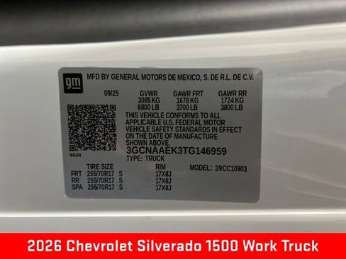 New 2026 Chevrolet Silverado 1500 W/T w/ WT Value Package image 23