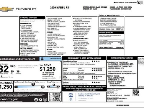 Used 2020 Chevrolet Malibu RS image 2