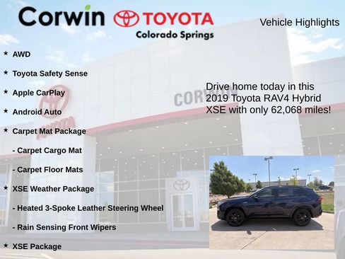 Used 2019 Toyota RAV4 XSE w/ XSE Weather Package AWD/4WD image 7