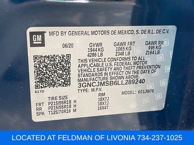 Certified 2020 Chevrolet Trax Premier w/ LPO, Cargo Package FWD image 33