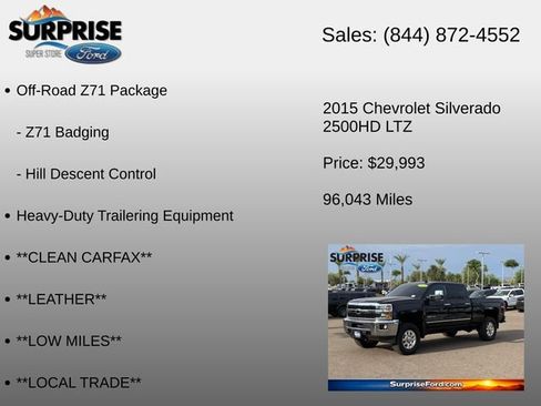 Used 2015 Chevrolet Silverado 2500 LTZ AWD/4WD image 30