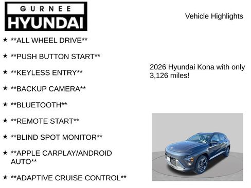 Certified 2026 Hyundai Kona SEL Premium AWD/4WD image 7