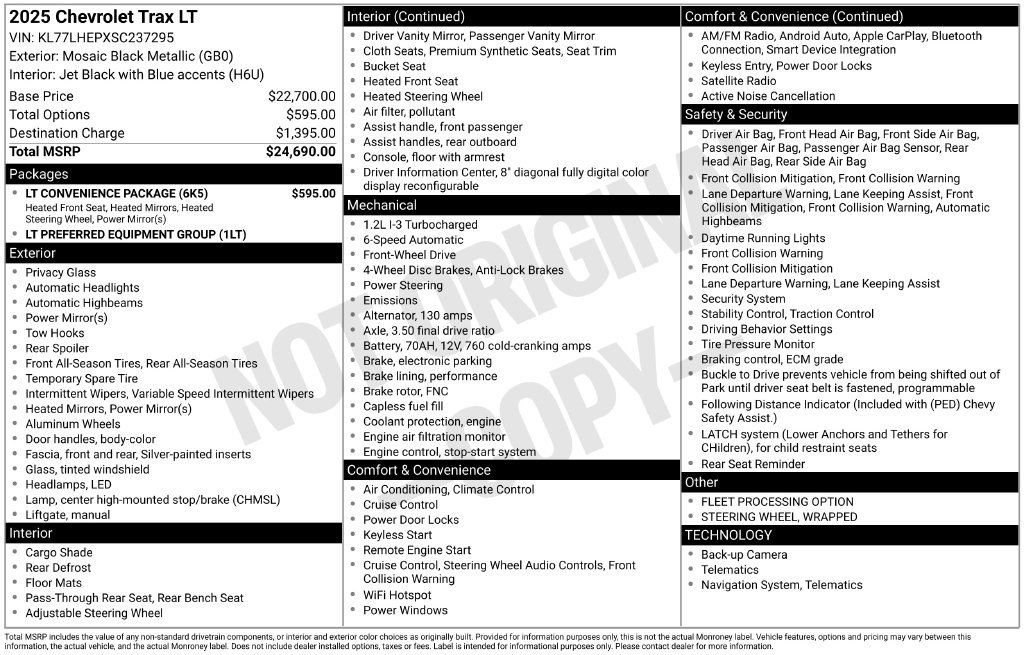 Used 2025 Chevrolet Trax LT w/ LT Convenience Package FWD image 5