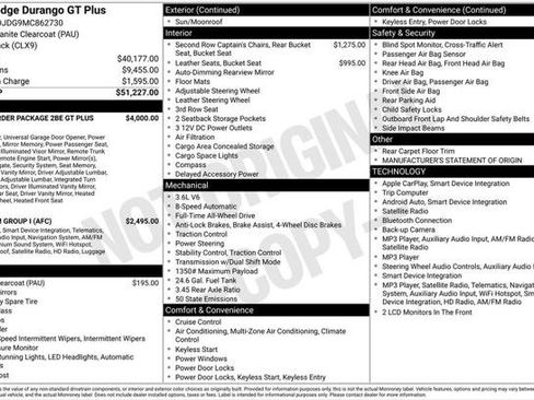 Certified 2021 Dodge Durango GT AWD/4WD image 1