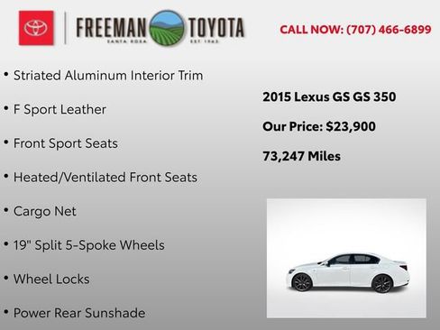 Used 2015 Lexus GS 350 w/ F Sport Package image 13