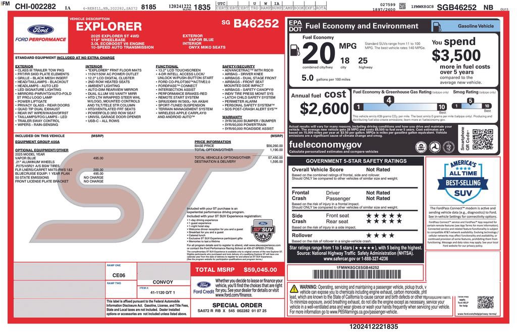 Used 2025 Ford Explorer ST AWD/4WD image 10