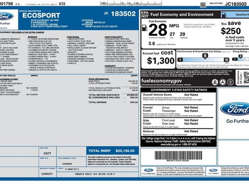 Used 2018 Ford EcoSport SE w/ SE Convenience Package image 2